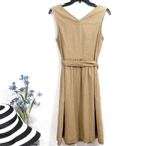 Mossimo Women’s Khaki Button Up Sleeveless Belted Dress - Picture 8 of 9